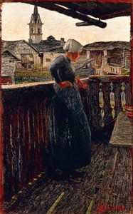 バルコニーにて 作： Giovanni Segantini