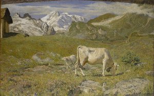 春の牧草地春の牧草地、1896年。 作： Giovanni Segantini