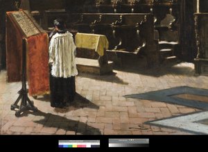 1879年、ミラノのサンタントーニオ教会合唱団 作： Giovanni Segantini