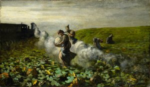 カボチャの収穫、1897 作： Giovanni Segantini