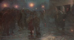 12月：労働者の夜明け、1897年 作： Giovanni Sottocornola
