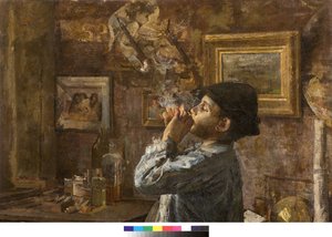 私も画家、ディレタンテ、または画家のスタジオ、1885年 作： Giovanni Sottocornola