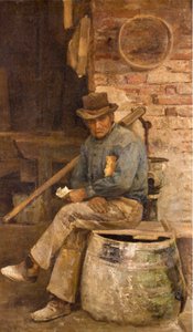 マコンの肖像（石工の肖像） ジョヴァンニ・ソットコルノラ（1855-1917）作 1891年 個人蔵 作： Giovanni Sottocornola