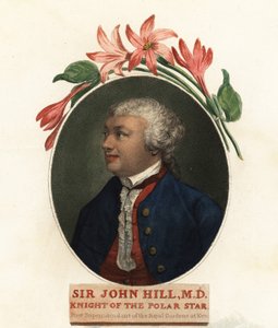 自然主義者で植物学者のジョン・ヒル卿の肖像画。 1800年（彫刻）