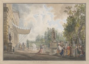 ボルゲーゼ邸、約。 1780年 クリエイター：ジョヴァンニ・ヴォルパト、ルイ・デュクロス。 作： Giovanni Volpato, Louis Ducros