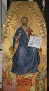 Christ Judge - 木に油彩 作： Giovanni da Milano