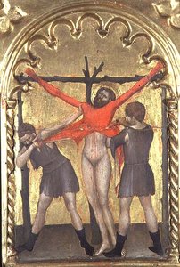 十字架上のキリスト、ミゼリコルディア王妃の多妻教会の詳細、1353-63年 作： Giovanni da Milano