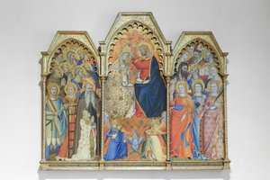 聖母と聖人の戴冠式、14世紀末（木版画） 作： Giovanni del Biondo dal Casentino