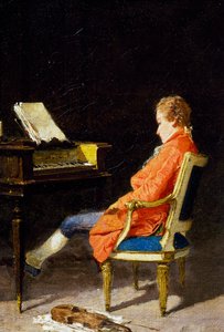 ヴォルフガング・アマデウス・モーツァルト（1756-1791）の肖像 作： Giovanni del Re