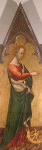 セントとポリプティク。 ジョヴァンニ・ディ・パオロ（1403-1482年頃）によるアレッサンドリアのキャサリン、詳細 作： Giovanni di Paolo
