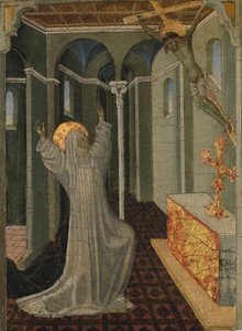 シグナの聖カタリナ、聖痕を受け取る1447-65。 作： Giovanni di Paolo