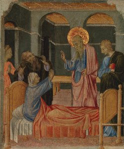 福音伝道者聖ヨハネはドルシアナを育てる1460。 作： Giovanni di Paolo