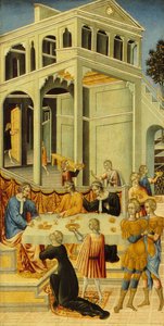 ヘロデに洗礼者聖ヨハネの頭を求めているサロメ、1455-1460 作： Giovanni di Paolo