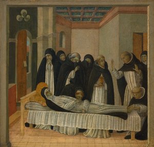 シエナの聖カタリナの死（テンペラ、金、パネル） 作： Giovanni di Paolo