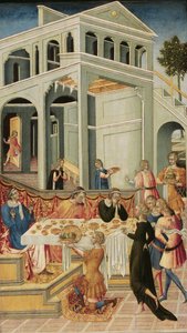 バプテスマの聖ヨハネの頭は、ヘロデ、1455-1460の前に持ってきました 作： Giovanni di Paolo