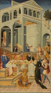 洗礼者聖ヨハネの首がヘロデの前に持ち出された、145560。 作： Giovanni di Paolo
