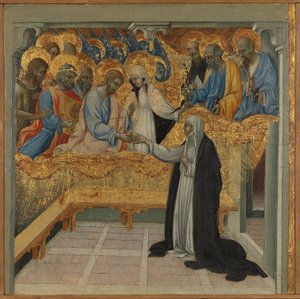 シエナの聖カタリナの神秘的な結婚。 作： Giovanni di Paolo