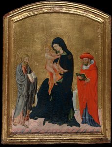 聖ヒエロニムスとバーソロミューと聖母子 作： Giovanni di Paolo