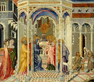 神殿でのキリストの贈り物、1435年頃 作： Giovanni di Paolo di Grazia
