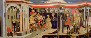 Adimari Cassoneの正面、左側のセクションの詳細、80304のパネル詳細のc.1450テンペラ