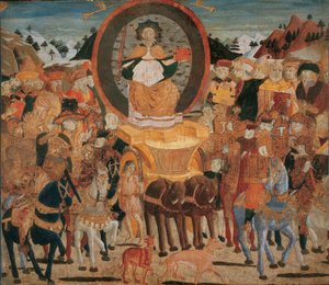 Le triomphe de la gloire - The Triumph of Fame - (Lo Scheggia) Giovanni di Ser Giovanni (1406-1486)の作品。パネルにテンペラ 作： Giovanni di Ser Giovanni Scheggia