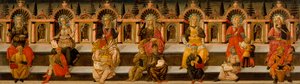 「7つのリベラル アーツ」 (算術、幾何学、音楽、占星術、論理、修辞学、文法) - 7 つのリベラル アーツ - ジョヴァンニ ディ セル ジョヴァンニの絵画 作： Giovanni di Ser Giovanni Scheggia