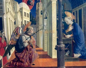 Anunciação por Girolamo di Giovanni de Camerino (ca 1449-1473), detalhe, ca 1460 作： Girolamo Giovanni