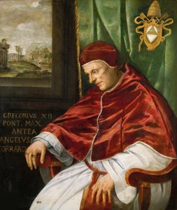 教皇グレゴリウス 12 世の肖像画。 作： Girolamo Muziano