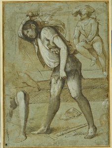 あごひげを生やした聖人の首を切ろうとしている処刑人 作： Girolamo Romanino