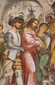 中央身廊、第5南スパン、ピラトの前のキリスト、ジロラモ・ロマニノ 作： Girolamo Romanino