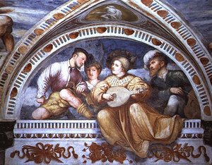 ザ・コンサート：弦楽器、ルネット 作： Girolamo Romanino