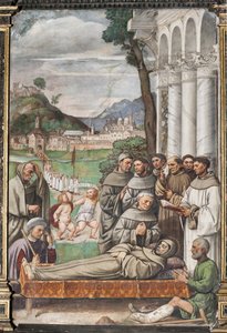 聖アントニウスの死、聖者の学校 作： Girolamo Tessari