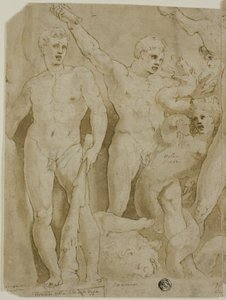 ヘラクレスの労働による古代の石棺のレリーフ 作： Girolamo da Carpi