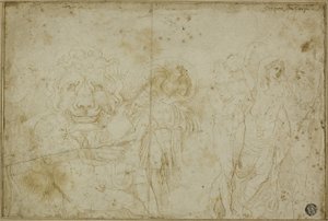 ブレナム宮殿の石棺：獅子頭のバッカナーレ 作： Girolamo da Carpi