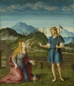 「ノリ・ミー・タンジェレ」、マグダレンに現れるキリスト、1525年頃（パネルに油彩）