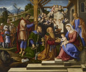 3人の王の礼拝、1525-1530年頃 作： Girolamo da Santacroce