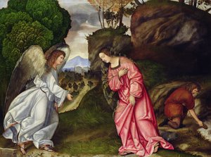 ハガルと天使 作： Girolamo da Treviso II
