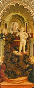 即位したマドンナ (絵画) 作： Girolamo di Giovanni di Camerino