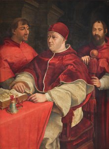 イタリア語：教皇レオ10世と枢機卿ジュリオ・デ・メディチ、インノチェンツォ・シーボの肖像 教皇レオ10世と枢機卿ジュリオ・デ・メディチ、インノチェンツォ・シーボの肖像 作： ジュリアーノ・ブジャルディーニ