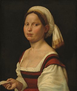 若い女性の肖像、c。 1525年。 作： Giuliano Bugiardini