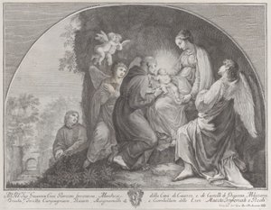 聖フランシスによるキリストの礼拝、1723-59。 作： Giuliano Giampiccoli