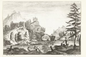 川と人物のいる風景 イタリアの風景（連載タイトル） 作： Giuliano Giampiccoli