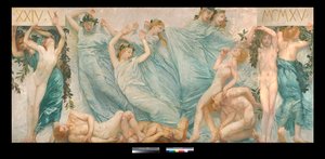 二部作リスヴェリオ ジュリオ・アリスティデ・サルトリオ（1860-1932）による絵画 1906年 Dim 180.5 x 398.5 cm 個人蔵（二部作、ジュリオ・アリスティデ・サルトリオによる絵画 個人蔵） 作： Giulio Aristide Sartorio