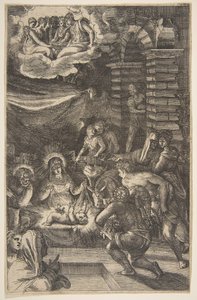 崇拝、カリフォルニア。 1550-65。 作： Giulio Bonasone