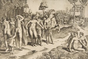 アレクサンダーとロクサナ、1531-76。 作： Giulio Bonasone