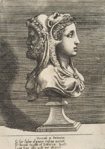 ヘラクレスとデジャニラの胸像。 1531-76。 作： Giulio Bonasone