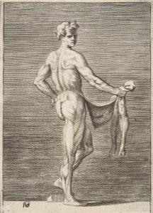 後ろから見た裸の男、1531-76年。