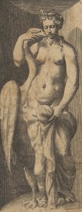 レダと白鳥、1531～76年頃。 作： Giulio Bonasone