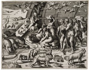 ノアが箱舟を離れる、1544 作： Giulio Bonasone