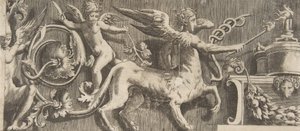 翼のあるケンタウロスの装飾フリーズ、1531-76。 作： Giulio Bonasone